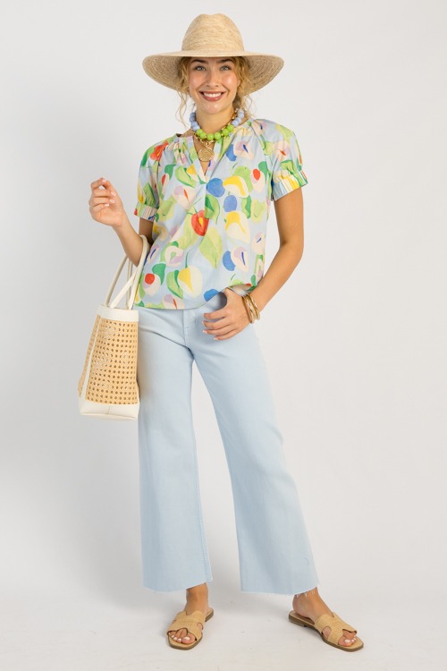 Brooke Printed Top, Blue