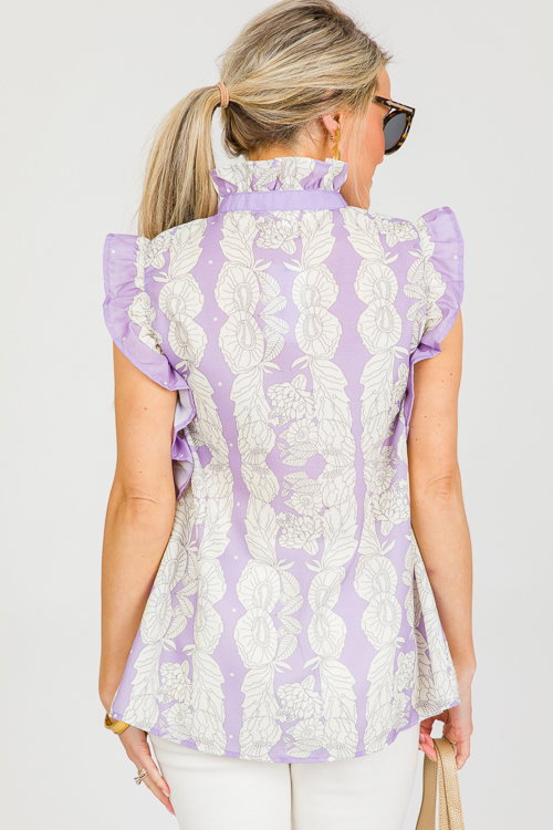 Lavendar Button Down Top