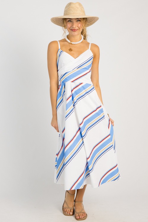 Nantucket Stripe Midi, Blue Red