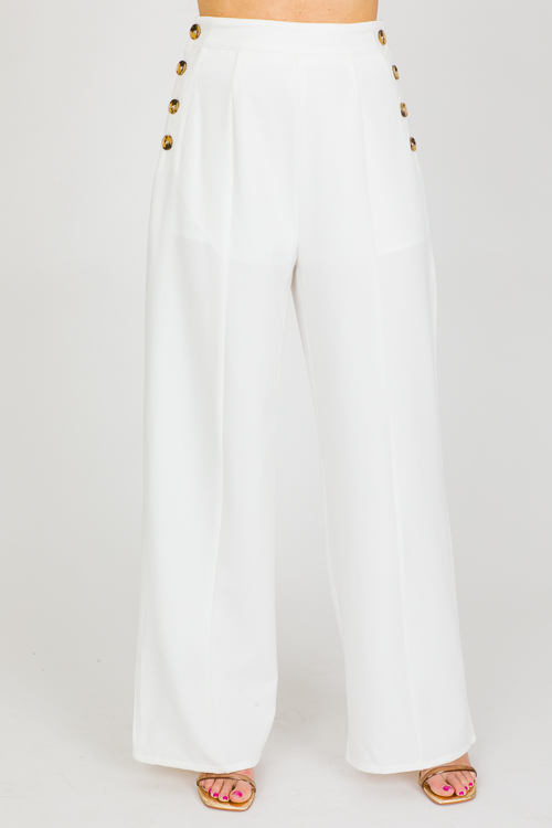 White high waisted flare pants