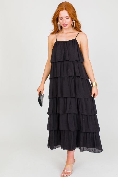 Ruffled Layered Maxi, Black