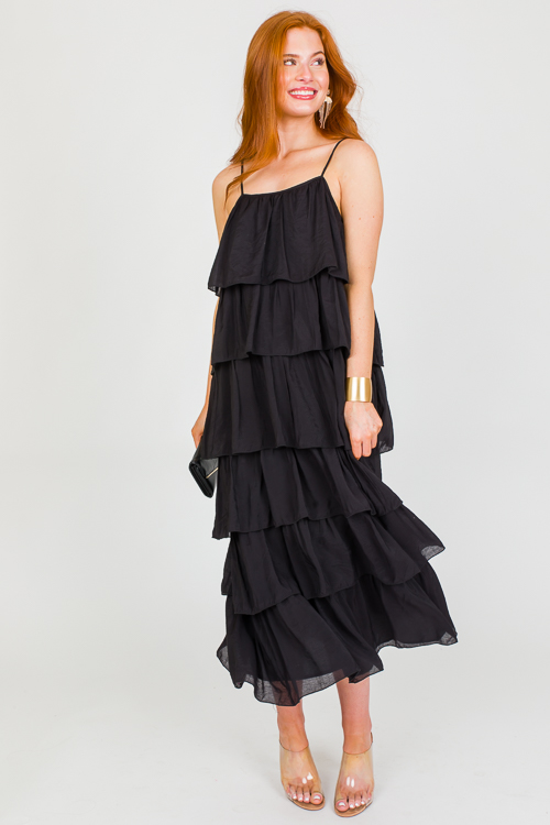 Ruffled Layered Maxi, Black