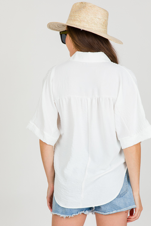 Monroe Collared Top, Off White