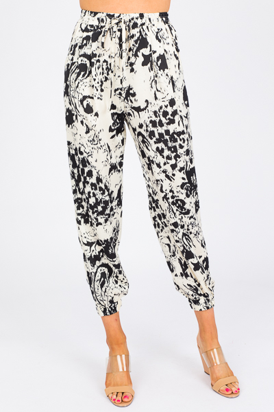 Ink Blot Joggers, Cream