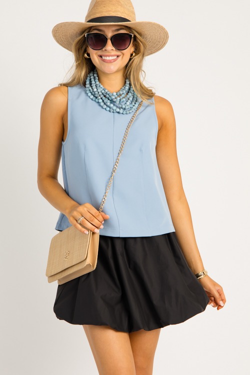 Bubble Hem Mini Skirt, Black