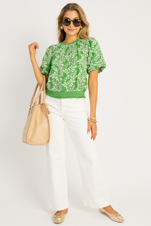 Embroidery Eyelet Banded Top, Green - 0519-123.jpg