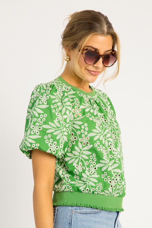 Embroidery Eyelet Banded Top, Green - 0519-125.jpg
