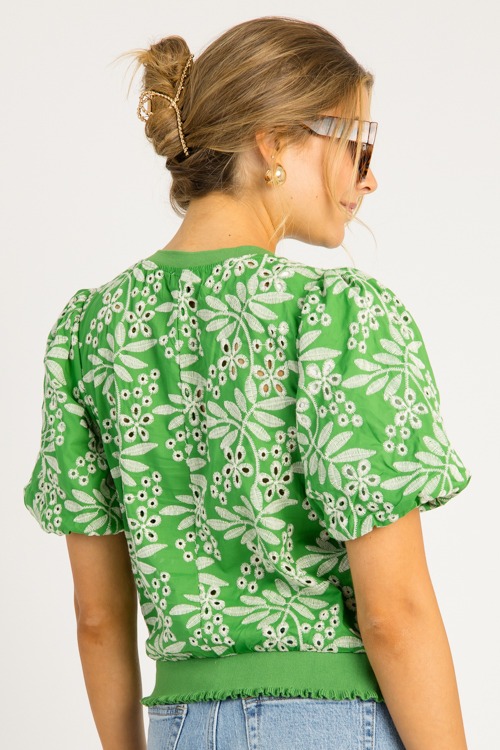 Embroidery Eyelet Banded Top, Green - 0519-126.jpg