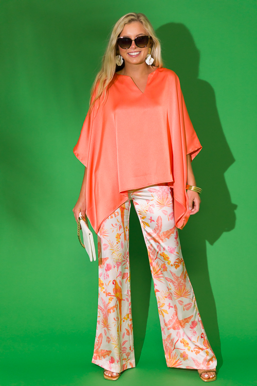 Peachy Palm Silky Pants
