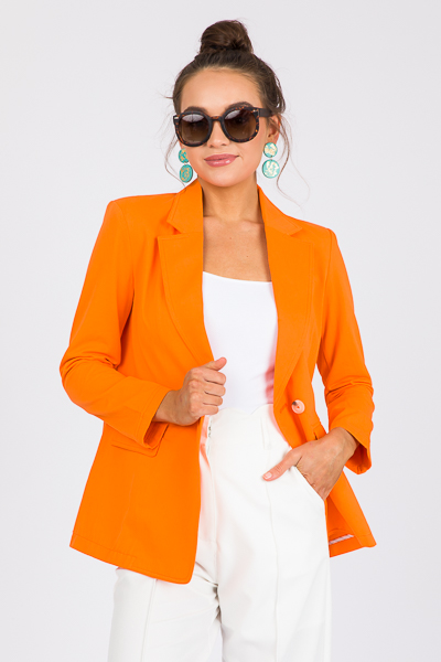 Orange Cotton Blazer