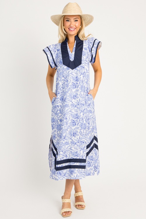Victoria Floral Midi, Blue