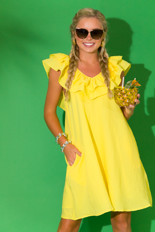 Lemon Life Ruffle Dress