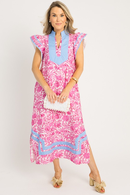 Victoria Floral Midi, Pink