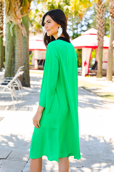 Long Line Kimono, Kelly Green