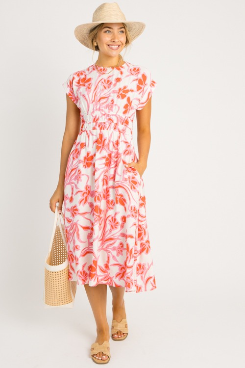 Rosalie Floral Midi, Pink