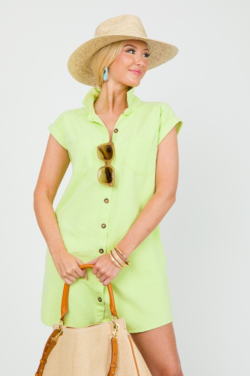Cuffed Denim Shirt Dress, Lime - 0521-39.jpg