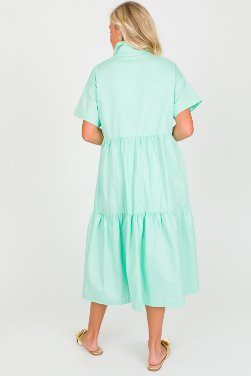 Mint Shirt Dress Midi