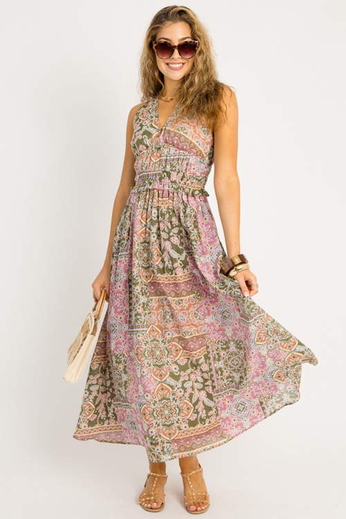 Flourishing Floral Maxi, Evergreen