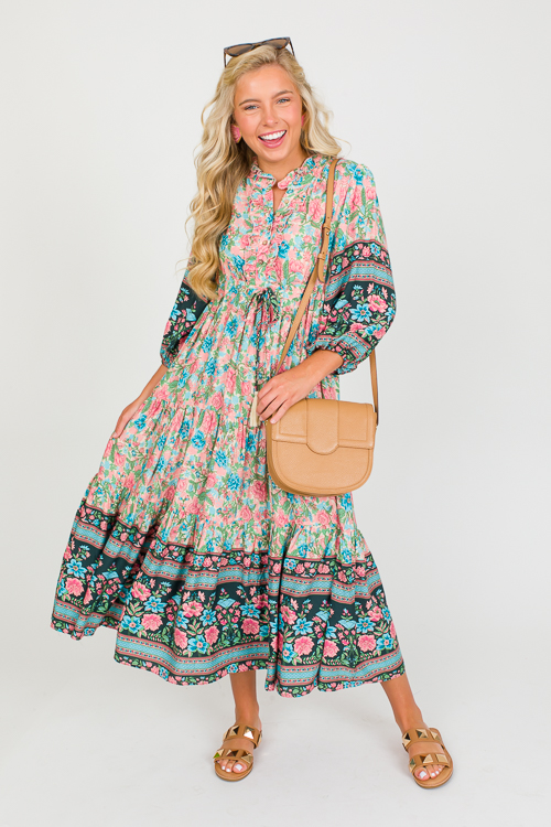 Lily Printed Maxi, Sage Mauve