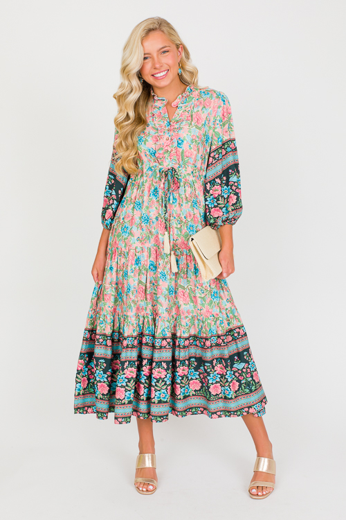 Lily Printed Maxi, Sage Mauve