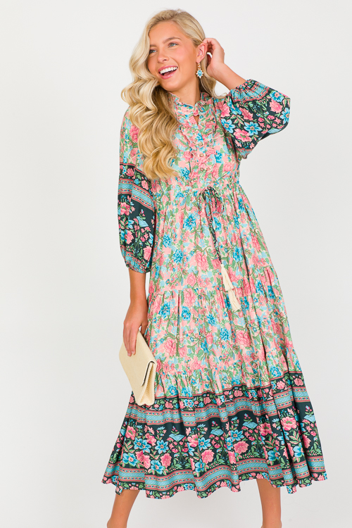 Lily Printed Maxi, Sage Mauve