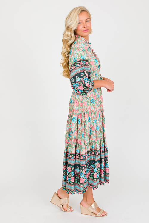 Lily Printed Maxi, Sage Mauve