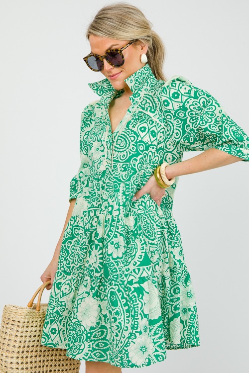Kim Floral Mix Dress, Green - 0522-34p.jpg