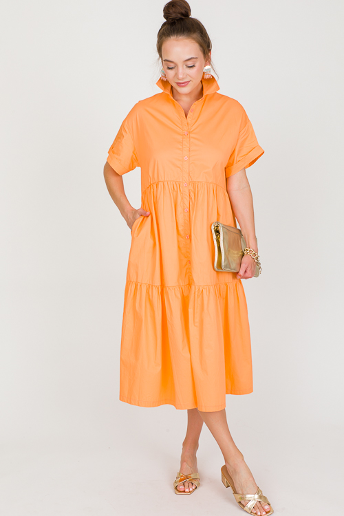 Cantaloupe Shirt Dress Midi