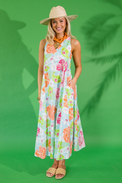 Esther Floral Midi, Mint