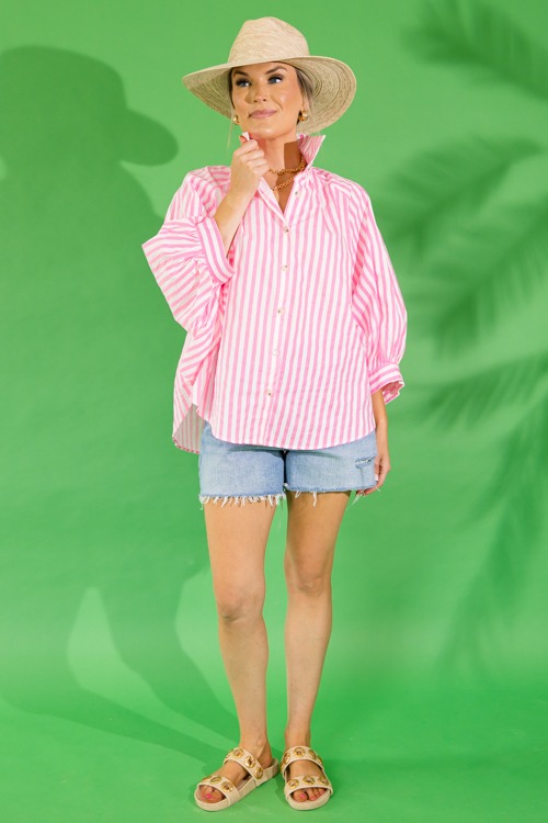 Striped Oversize Shirt, Neon Pi - 0523-210.jpg