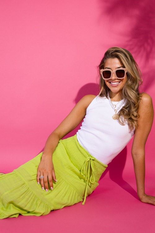 Smock Waist Maxi Skirt,Lime Grn - 0523-295.jpg