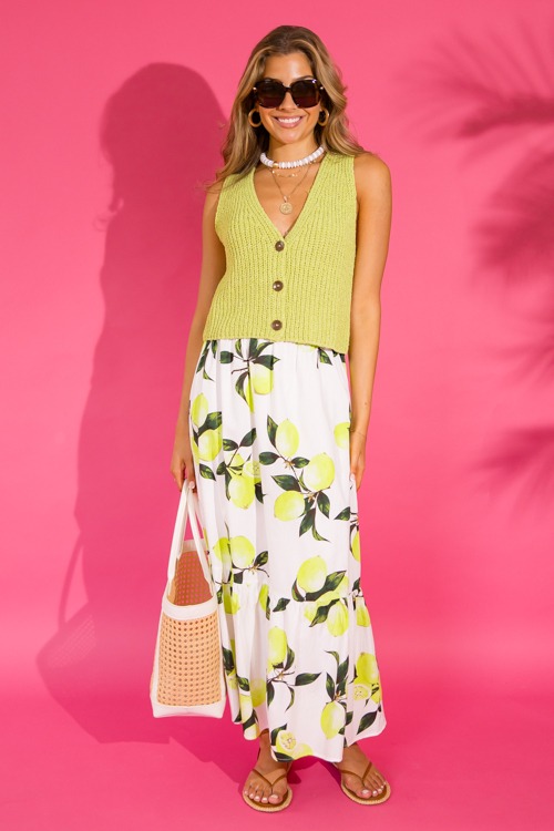 Citrus Maxi Skirt, White