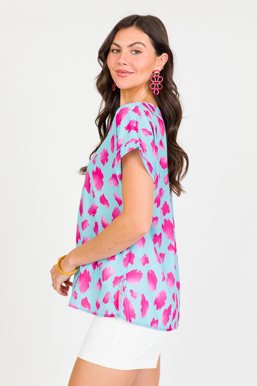 Flower Wrap Crop Blouse, Pink