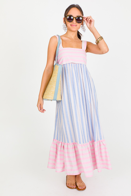 Oatmeal Stripes Maxi, Blue