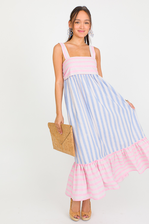 Oatmeal Stripes Maxi, Blue