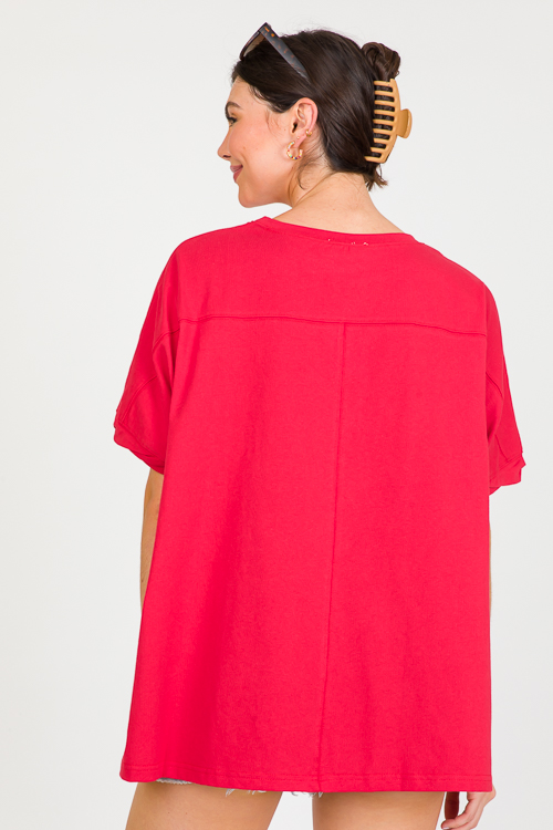 Lobster Sequin Tee, Red