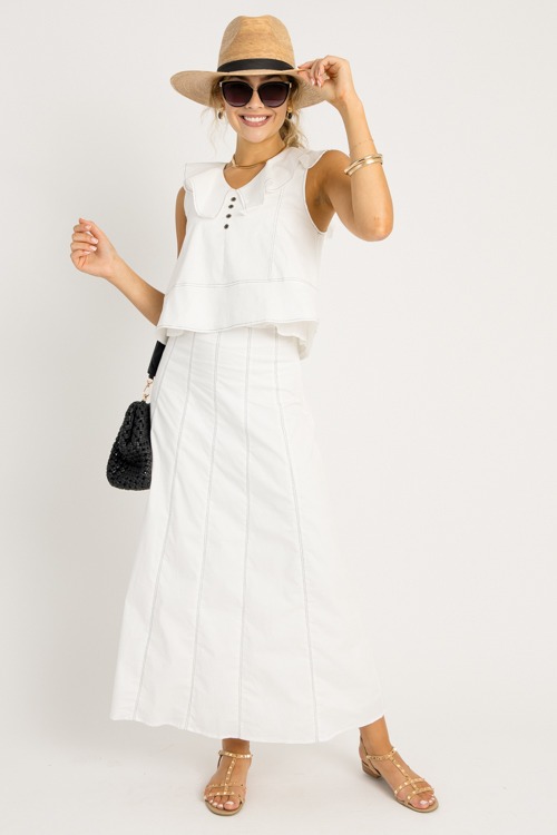 Contrast Stitch Maxi Skirt, Whi - 0527-46p.jpg