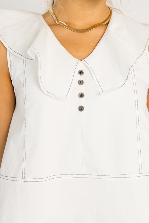 Contrast Stitch Ruffle Top, Whi - 0527-55h.jpg