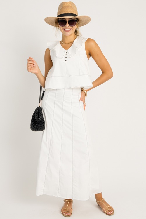 Contrast Stitch Maxi Skirt, Whi - 0527-61.jpg