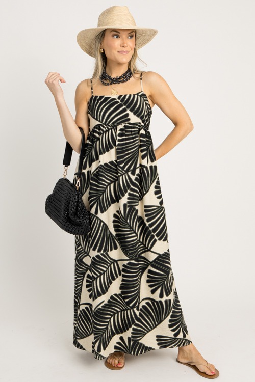 Palm Leaf Maxi, Black Combo