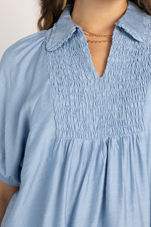 Smock Yoke Blouse, Lt Blue - 0528-107h.jpg
