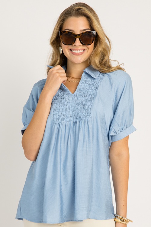 Smock Yoke Blouse, Lt Blue - 0528-109.jpg