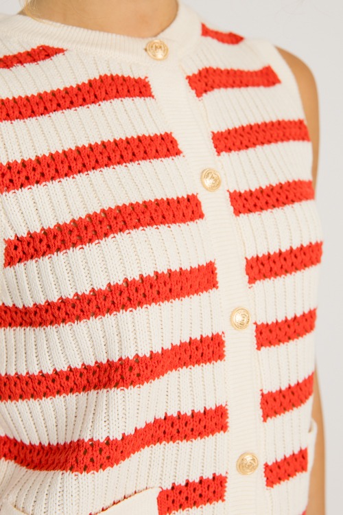 Buttoned Sweater Vest, Red - 0528-132h.jpg