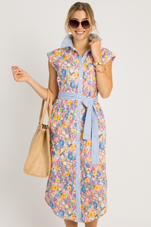 Garden Bloom Stripe Midi, Multi