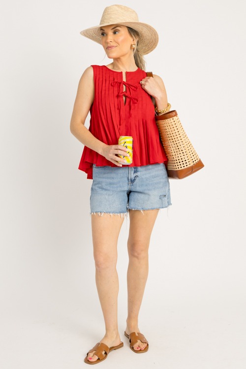 Pleated Linen Tie Tank, Tomato - 0528-35-Edit.jpg