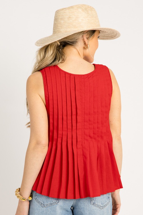 Pleated Linen Tie Tank, Tomato - 0528-39-Edit.jpg