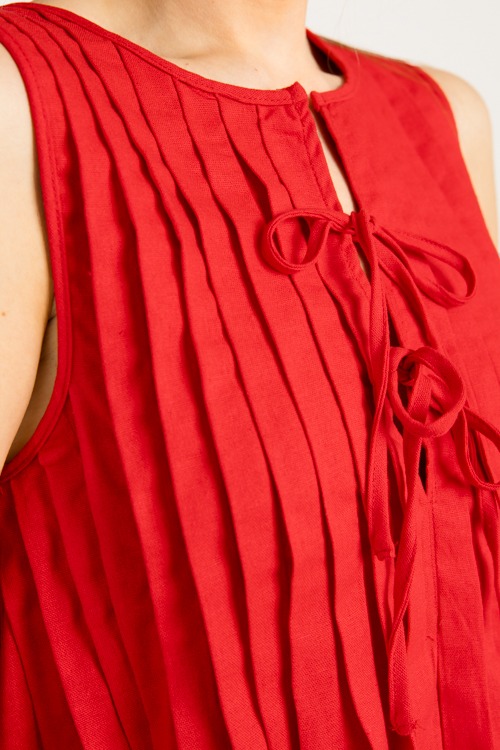 Pleated Linen Tie Tank, Tomato - 0528-40-Edit.jpg