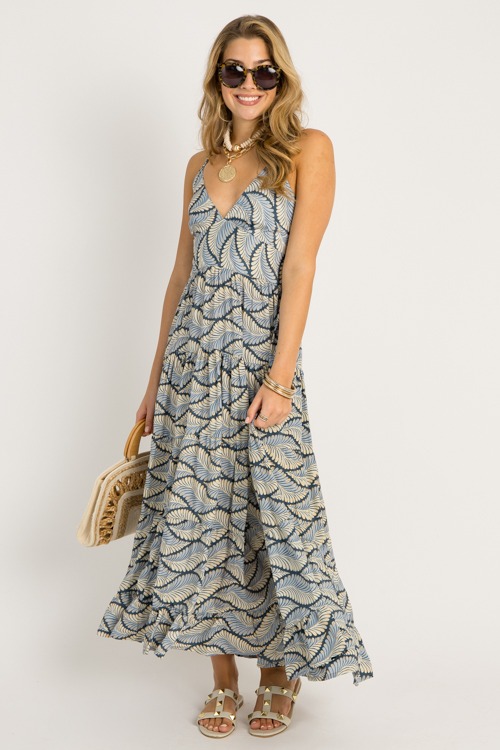 Gilded Fern Maxi, Blue