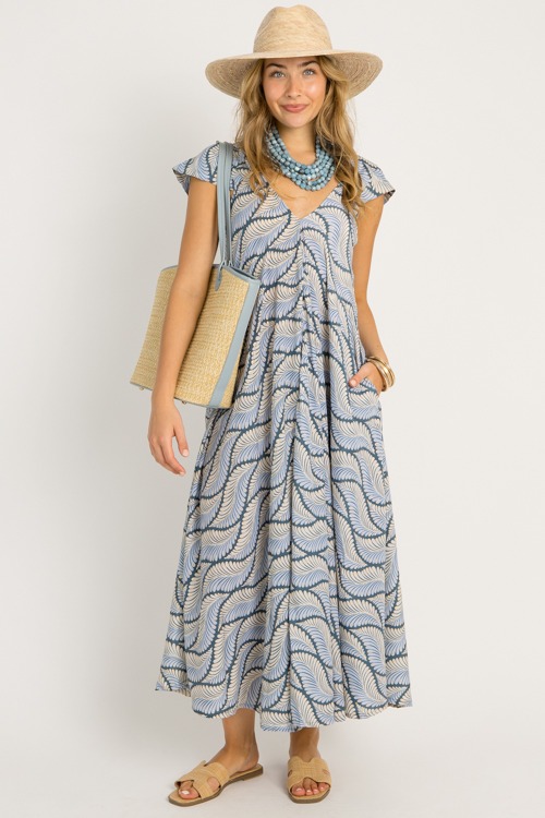 Enchanted Glow Leaf Maxi, Blue