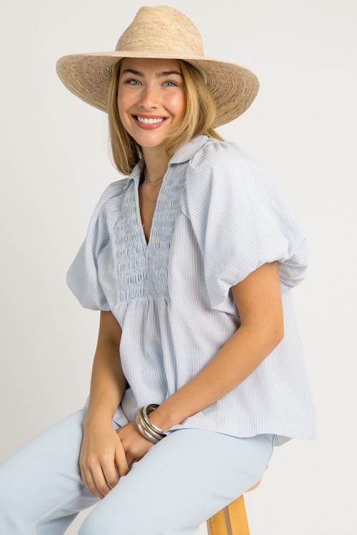 Mary Stripe Top, Lt. Blue